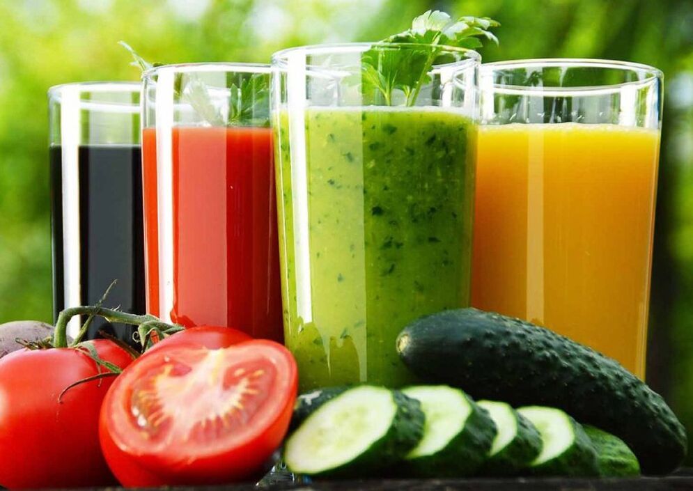 соковете и зеленчуците са здравословни храни за подмладяване на кожата
